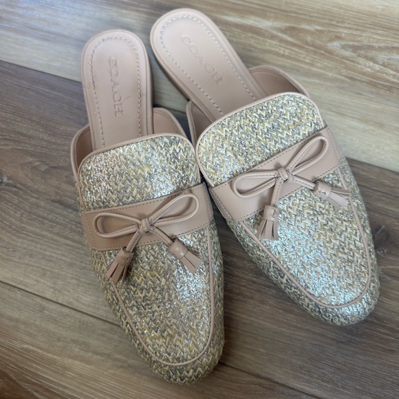Coach Stassi Raffia Slide Size 11 - Picture 1 of 8